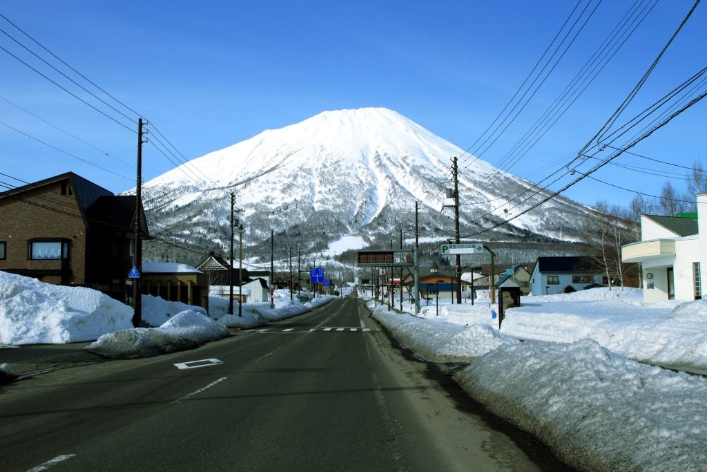 Youtei mountain in winter seen from Hokkaido, Niseko, Makkari village