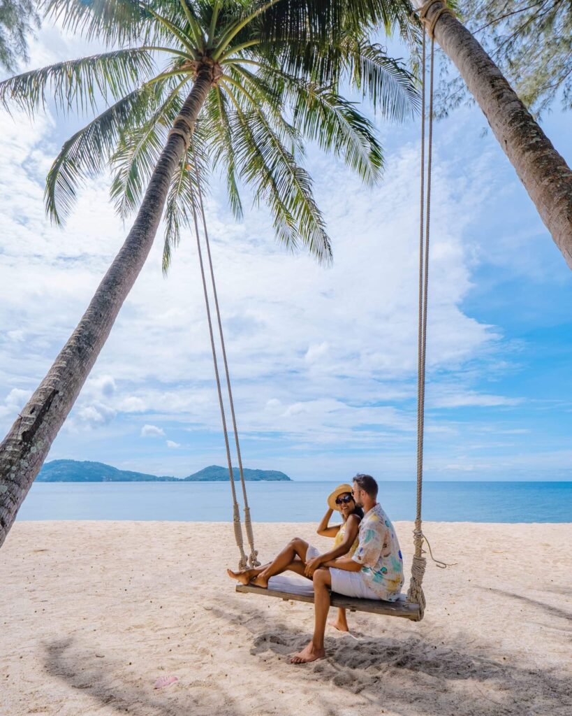 Couple on a hammock on a beach in Phuket