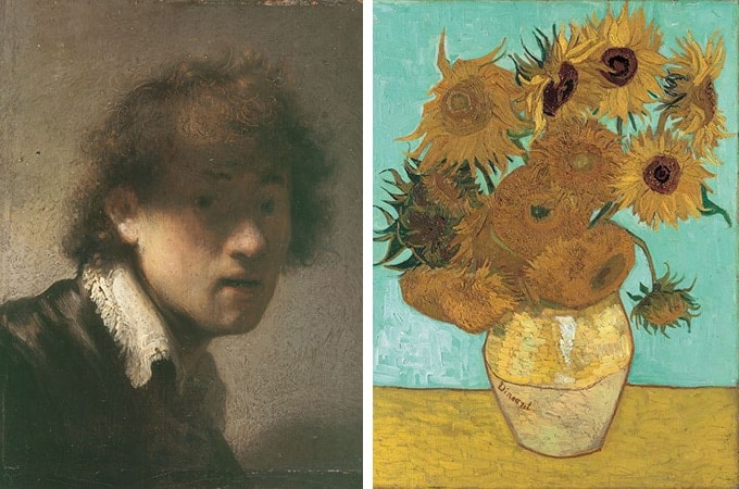 works of Rembrandt and Van Gogh at the Pinakotheken Museum
