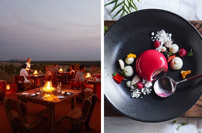  Watch the sun set over Uluru while treated to the Tali Wiru Dining Experience
