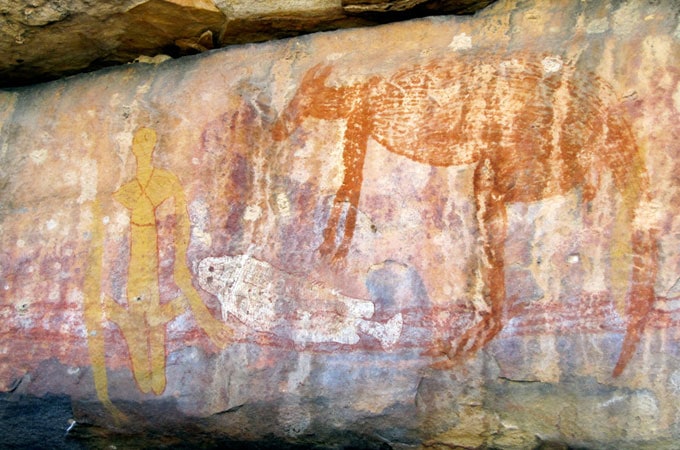 Ancient cave paintings at Nitmiluk National Park