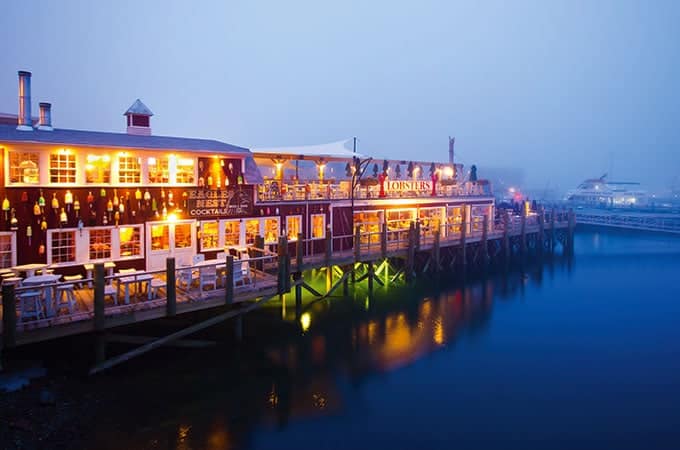  A foggy night at Bar Harbor.
