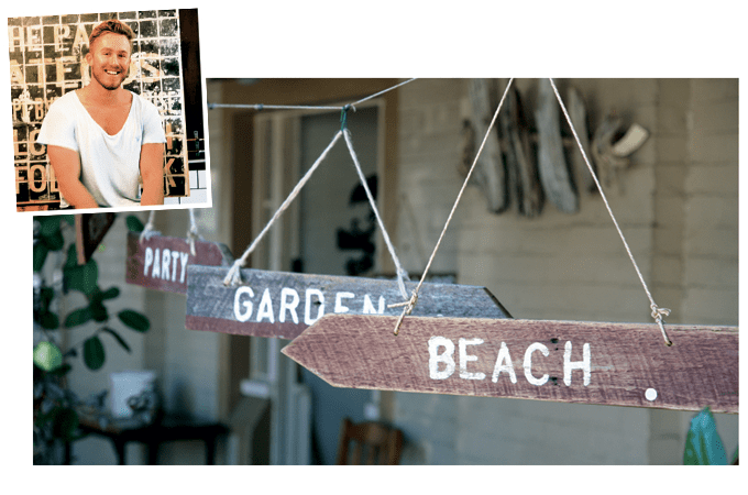 Beach and garden sign