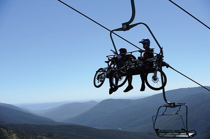 Chairlift up the mountain in Thredbo