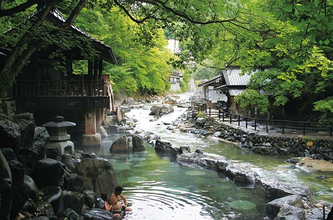  A natural hot spring in Japan
