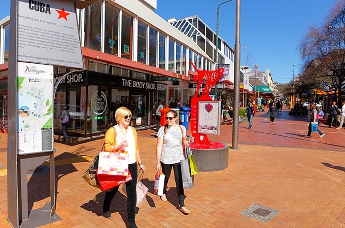 Cuba Street shopping in Wellington, New Zealand