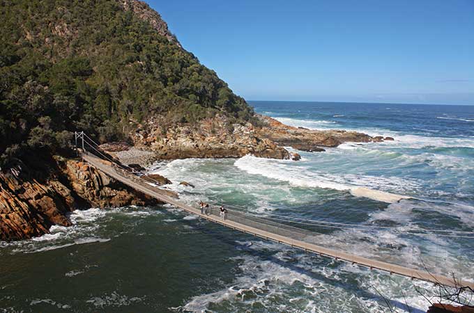  The sweeping suspension bridge over the Storm River in Tsitskiamma National Park is a highlight of the Garden Route
