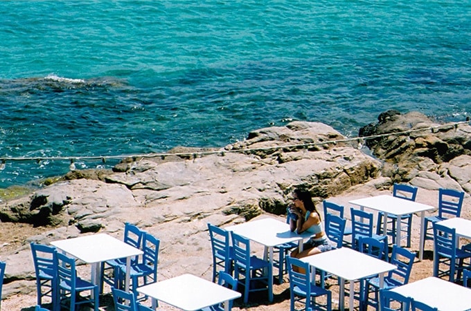 Cafe waters edge Hydra Greece