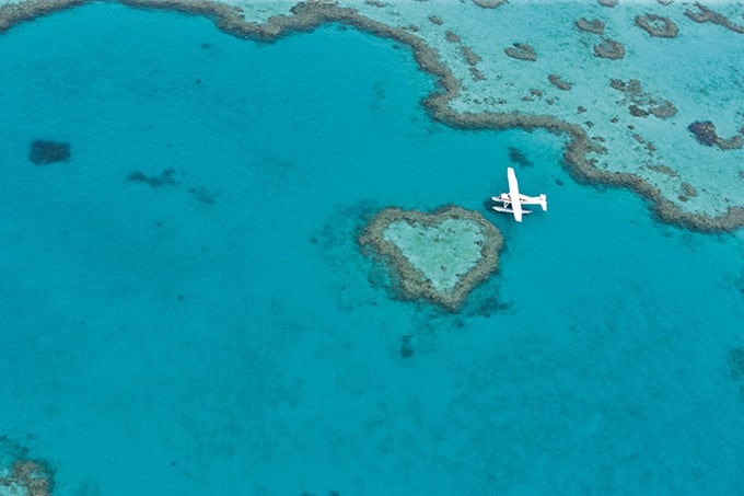 Heart-shaped reef in the Whitsundays
