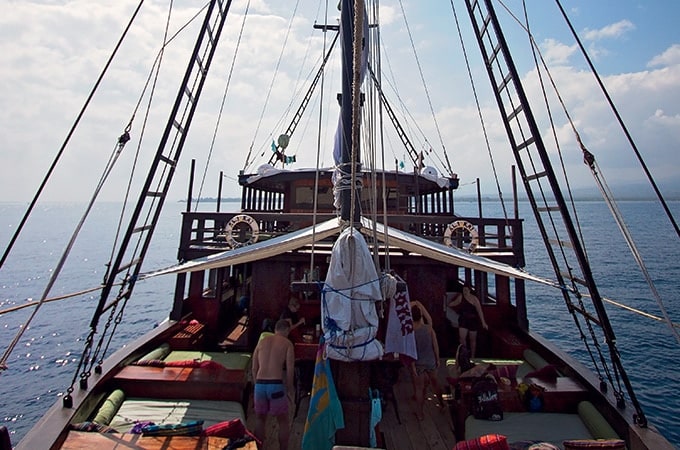 Home as you cruise around the Indonesian archipelago is the two-masted wooden sailing ship, Al likai