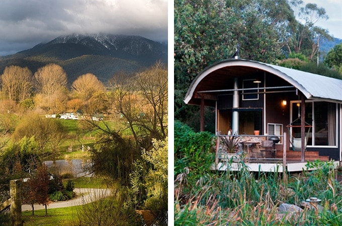Dreamers spa retreat and village in Mount Beauty with surrounding lush greeneries and mountains