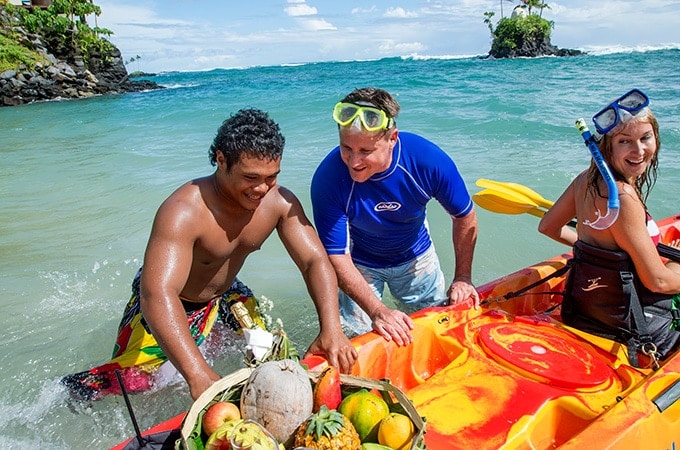 Paddle to a picnic in Samoa
