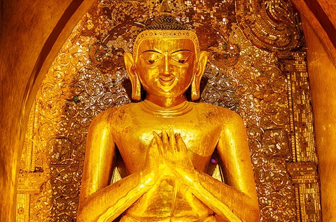 One of four enormous Buddhas at Ananda Temple in Myanmar
