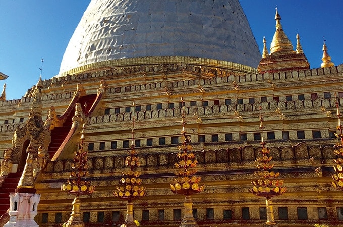 The golden Shwezigon Pagoda in Myanmar