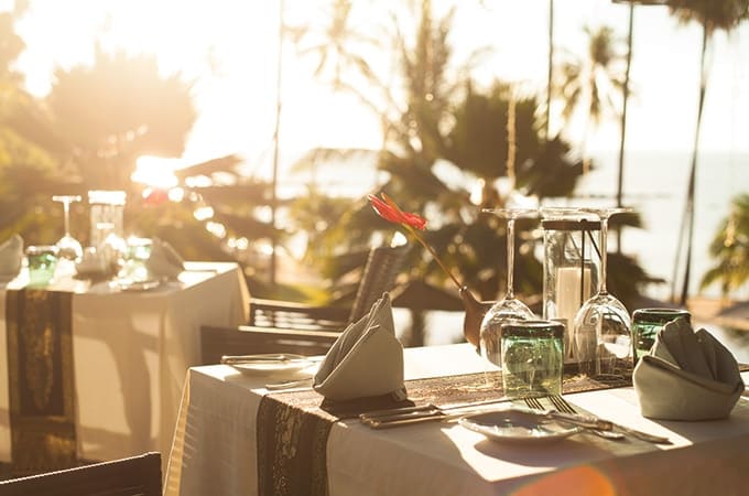 Dining at this beachside paradise is a laid-back affair