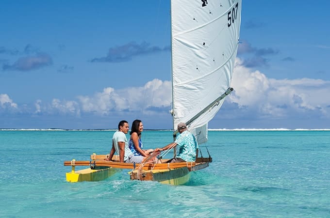couple on boat Cook Islands