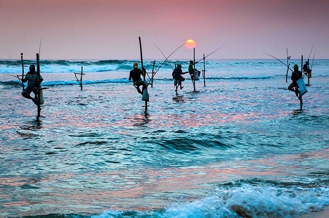 Fishing men on Stilts Sri Lanka