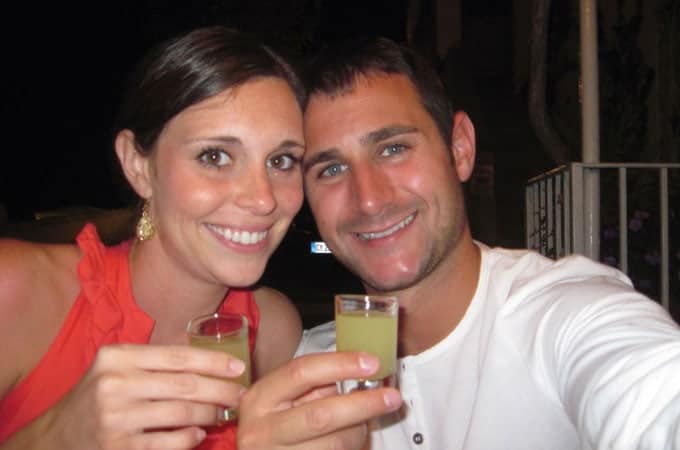 The honeymoon couple in Positano