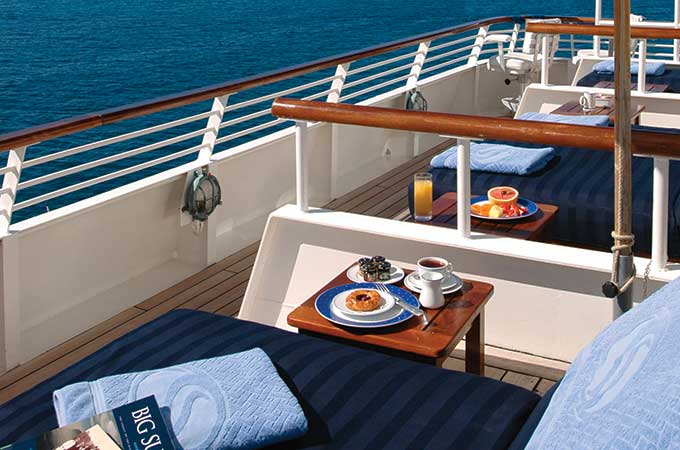 Balinese beds on top of the SeaDream; photo: SeaDream