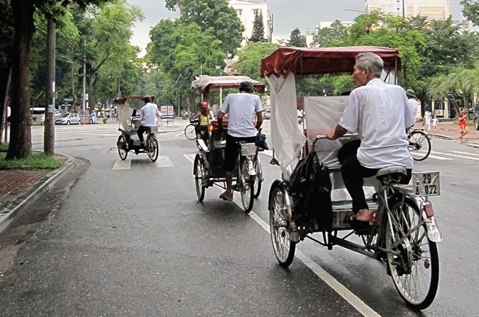 Cyclos are a great way to get around Hanoi