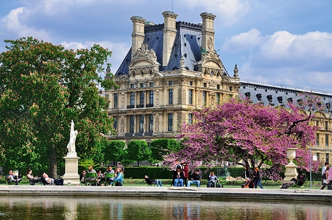 The Louvre as seen from Jardin de Tuileries