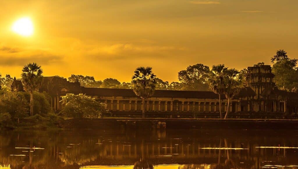 Watch the sunrise over Angkor Wat