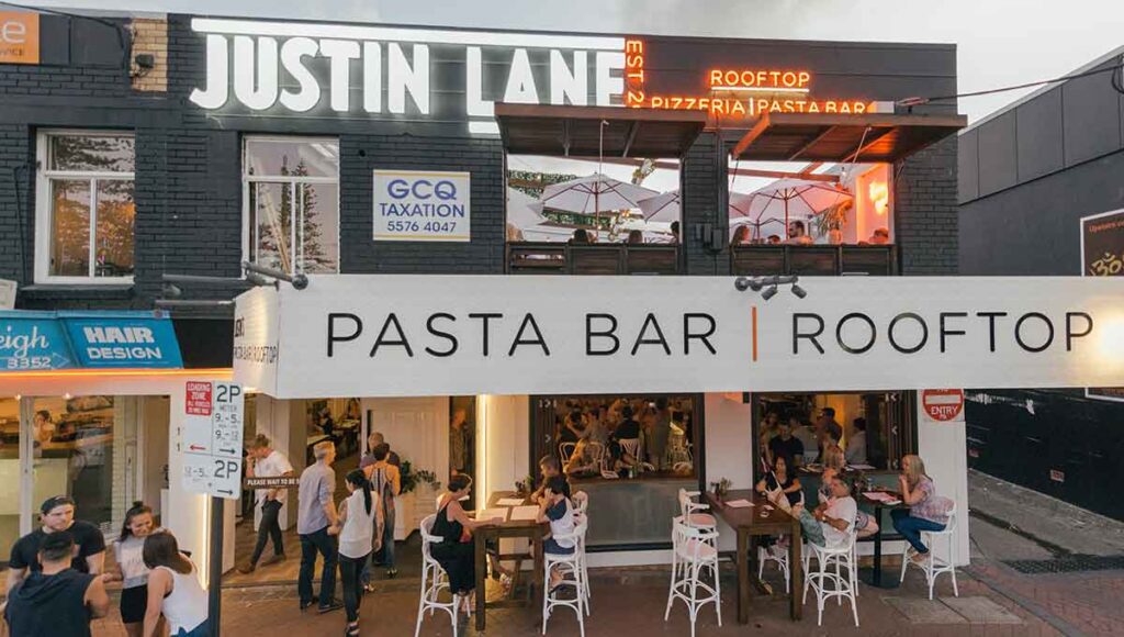 Pasta bar at Justin Lane, Burleigh - ultimate australian honeymoon