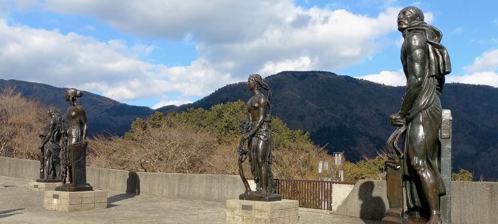 Sculptures at outside gallery Hakone