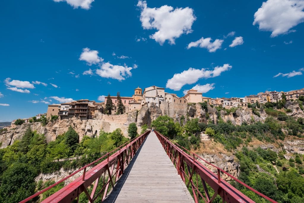 Europe-Cuenca-Spain-bridge-with-houses-and-buildings-on-a-cliff