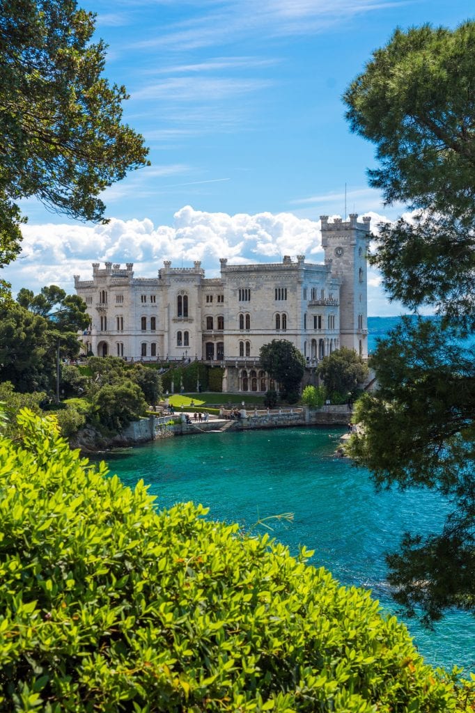 Europe-Trieste-Italy-castle-mansion-building-with-ocean-views