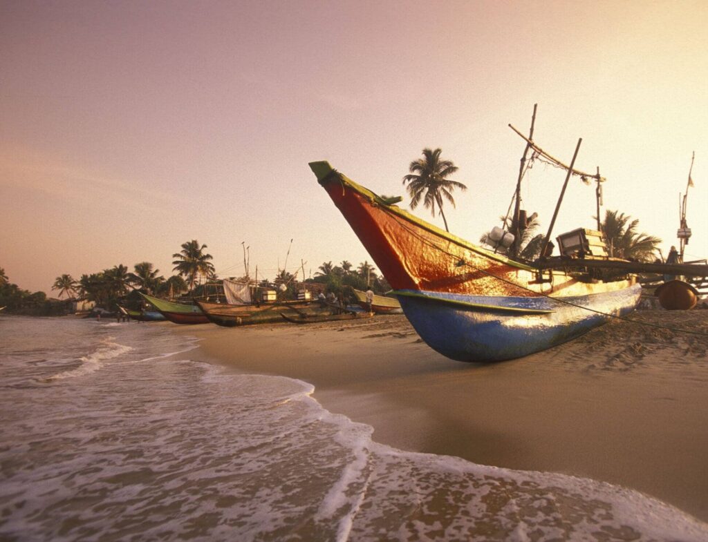 Boat on the beach Sri Lanka