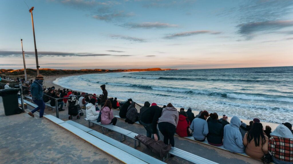 People Watching Penguin Parade Phillip Island