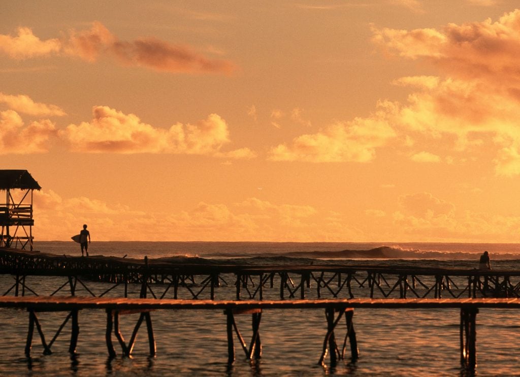 Pier at sunset Siargao Island