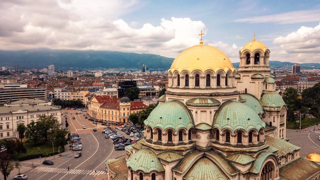 Panoramic View of the St. Alexander Nevsky Cathedral, Sofia, Bulgaria
