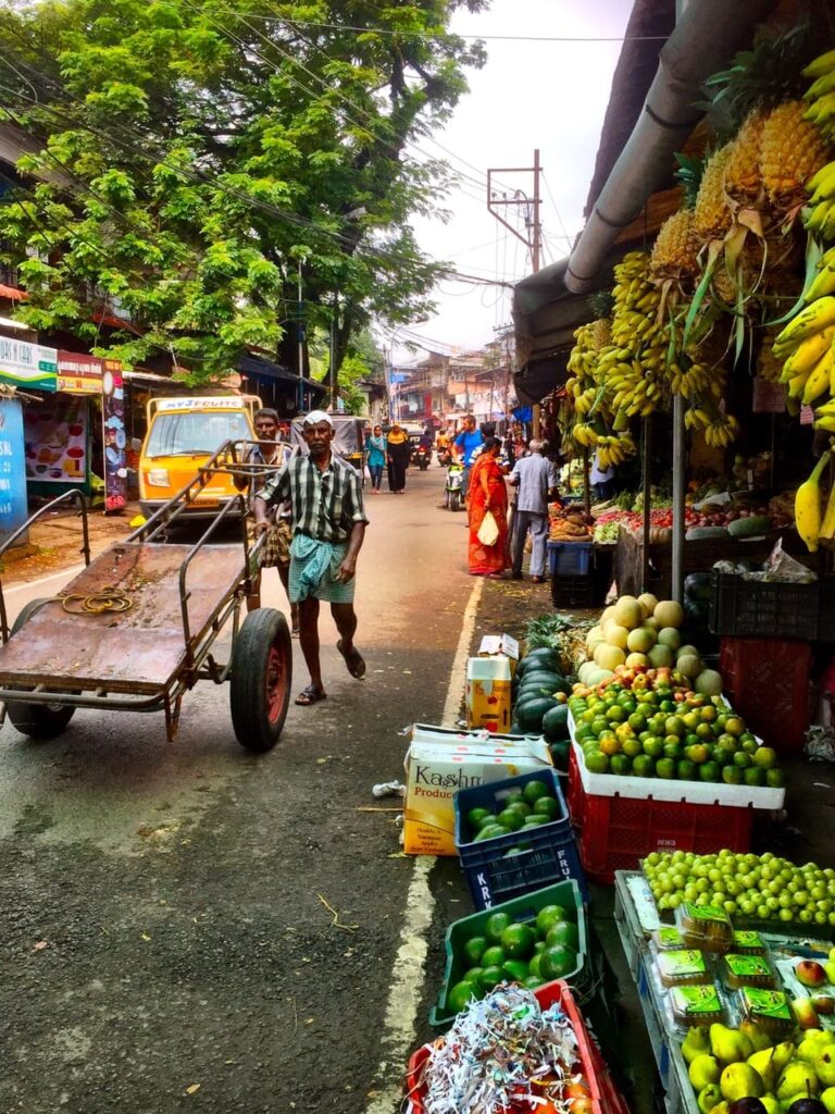 Fruit-stalls-on-the-streets-of-Fort-Kochi-in-Kerala-India