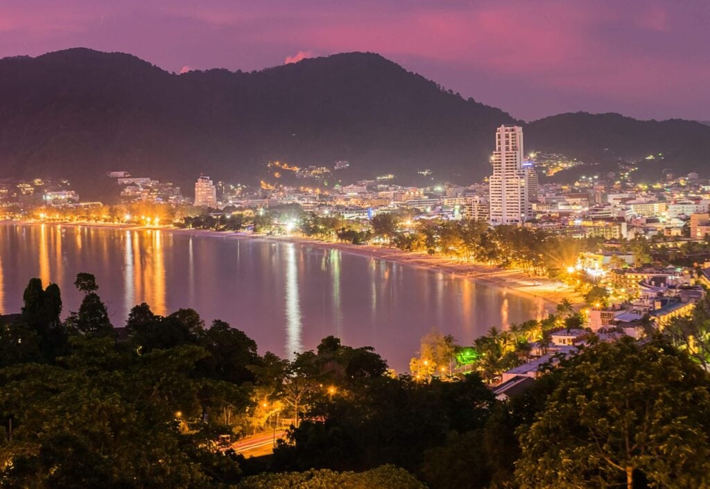 Patong at sunset early evening