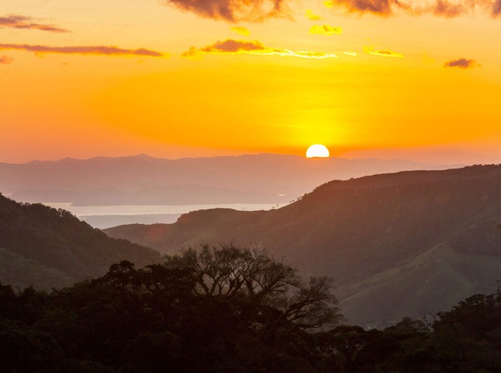 Costa Rica Landscape at Sunset