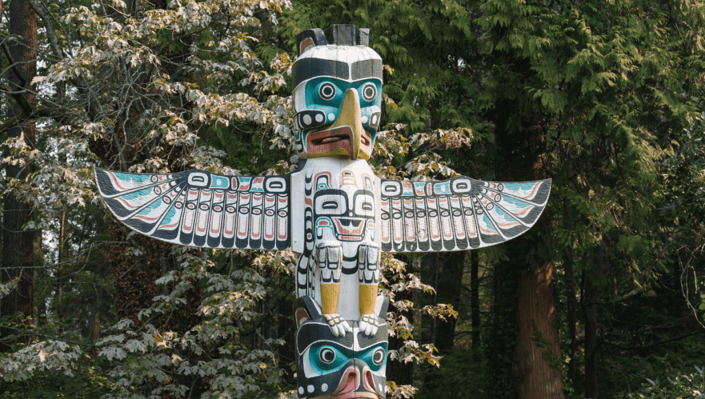 Canadian aboriginal totem poles Duncan, Vancouver Island