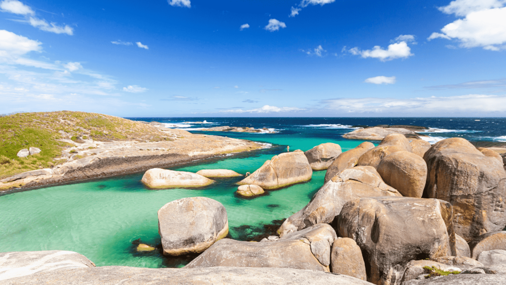 Elephant rocks, Denmark, Western Australia on a sunny day