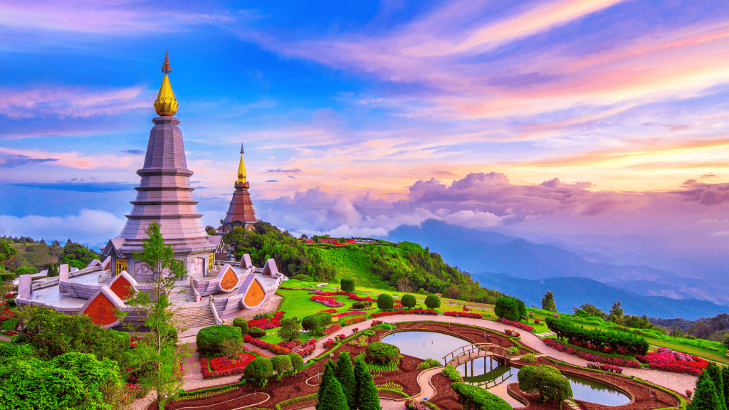 Landmark pagoda in doi Inthanon national park at Chiang mai, Thailand