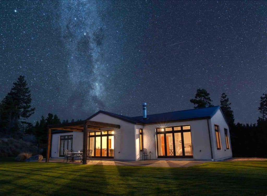 Mt Cook Lakeside Retreat, New Zealand by Ashley Mackenzie - Villa at night