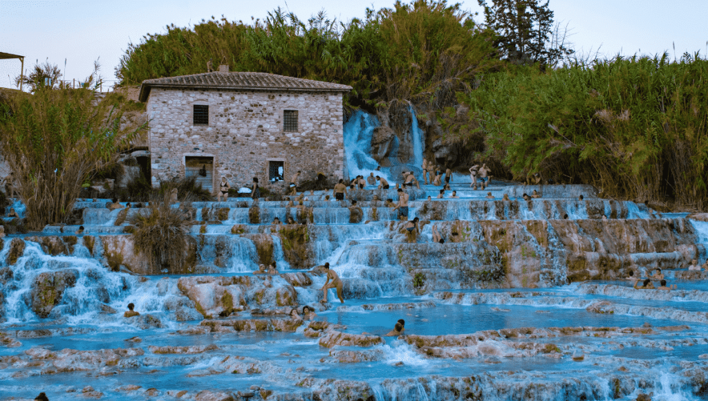Saturnia Hot Springs in Italy - close view
