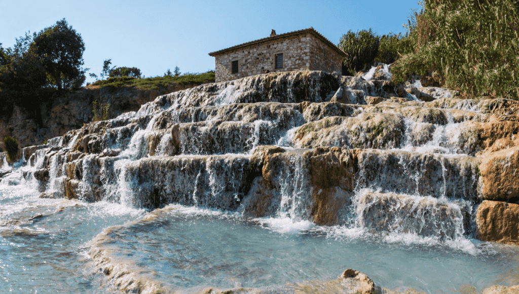 Saturnia Hot Springs in Italy - closeup