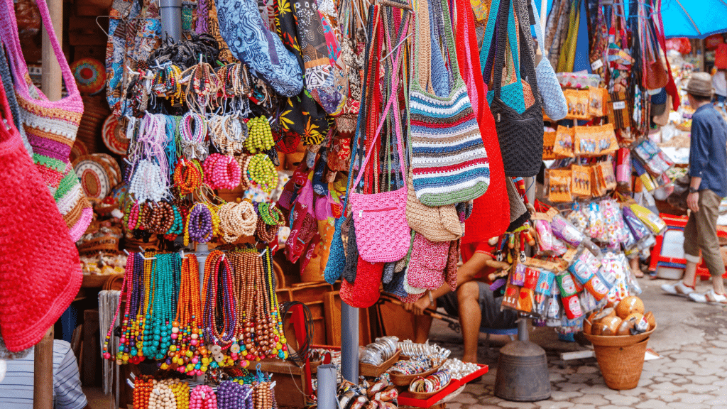 Souvenirs on a street market in Bali