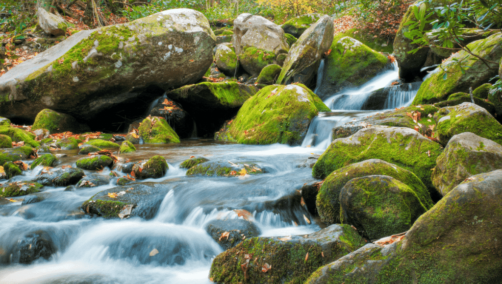 Waterfalls in Roaring Fork, Great Smoky Mountains, Gatlinburg, Tennessee, USA