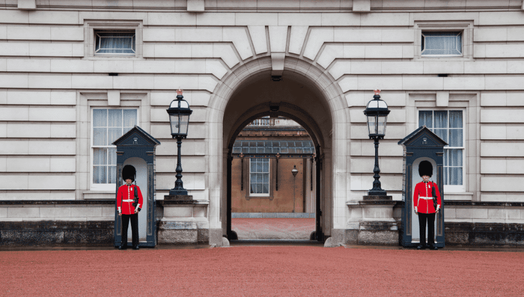 British Royal Guards Guard the Entrance, London