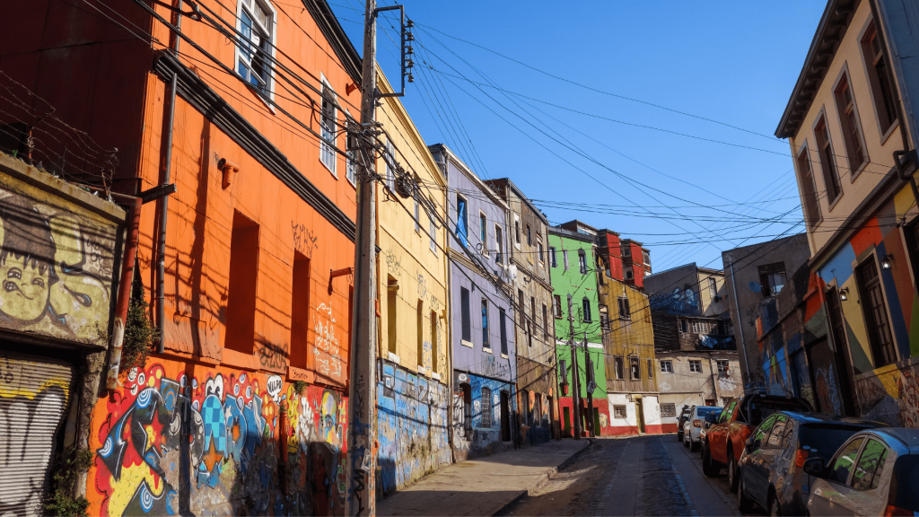 Colorful streets of Valparaiso, Chile