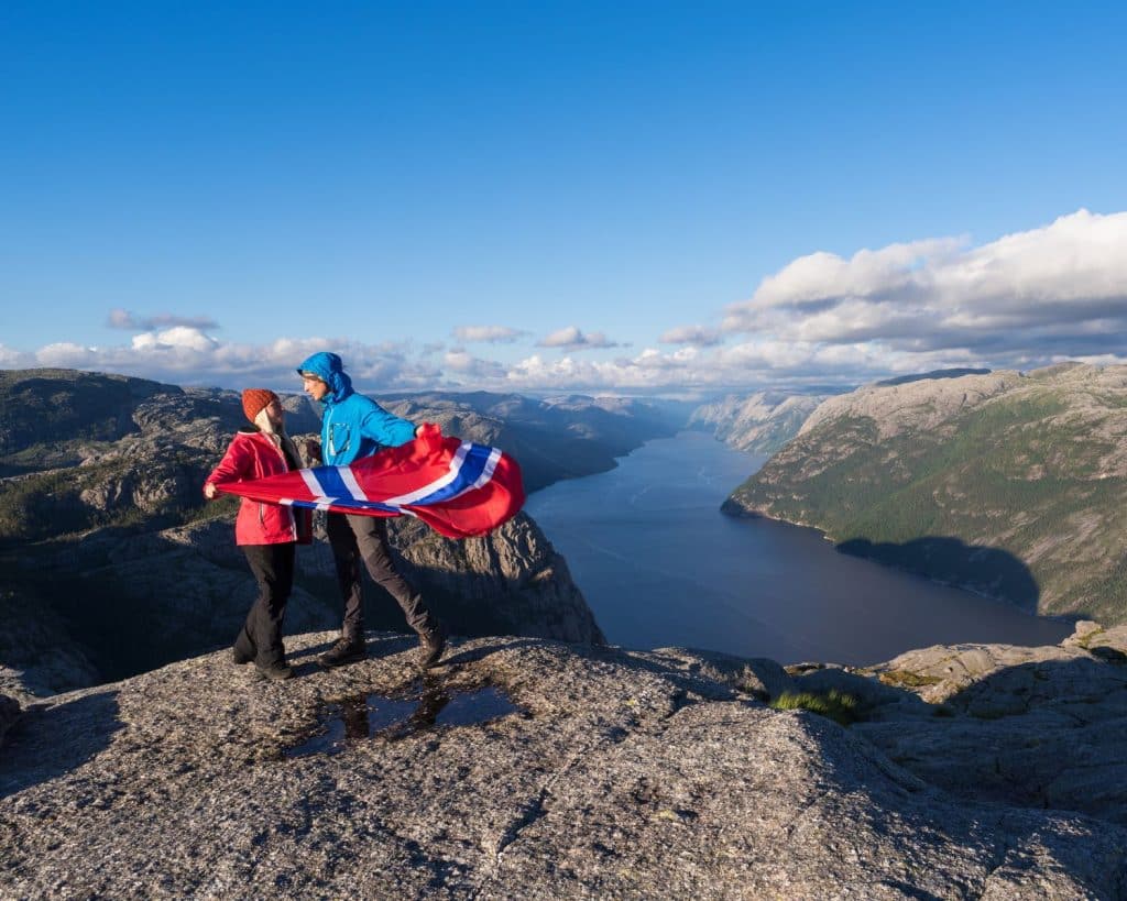 Couple in Norway with Flag 